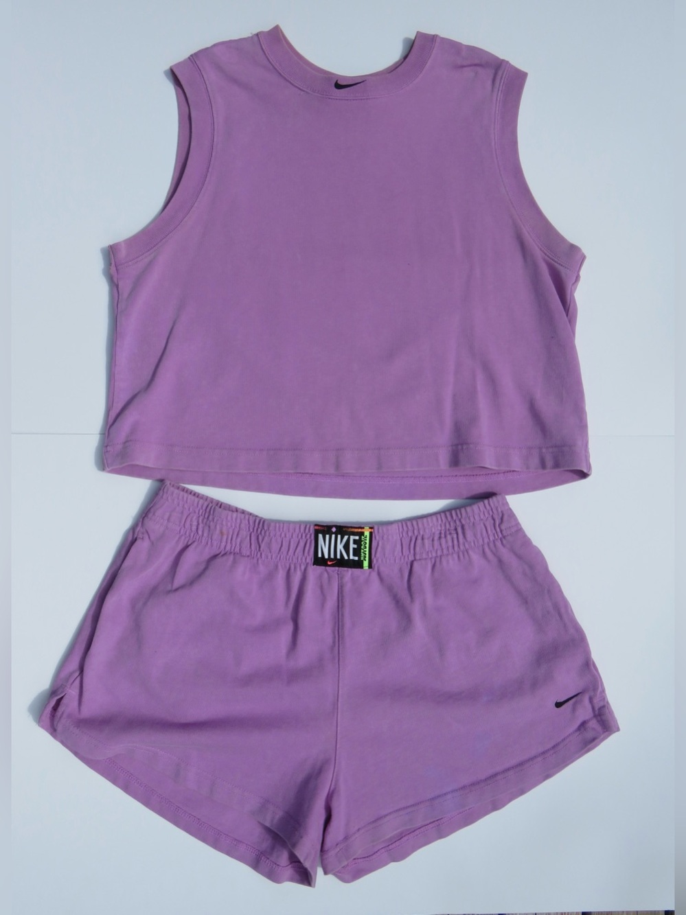 Nike Sleeveless Crop Top & Shorts Set Light Magenta